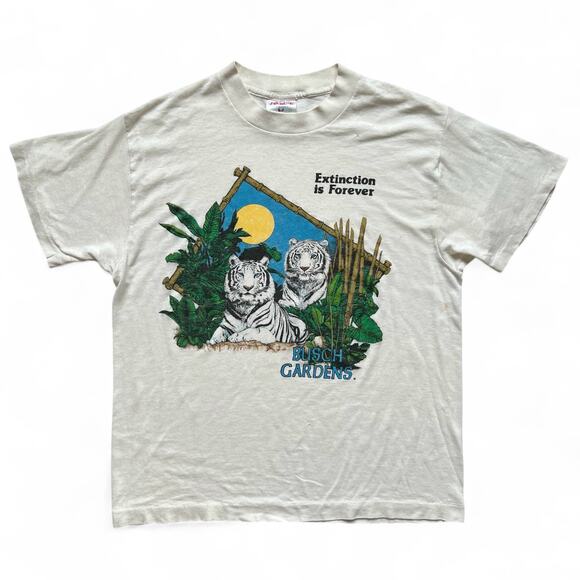 Vintage Other - Vintage Extinction Is Forever Busch Gardens Tiger Nature T Shirt Single Stitch L